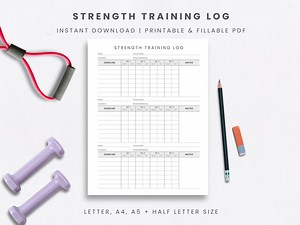 Daily Workout Tracker for Strength and Weight Training, Minimal Fitness Exercise Log Template, Black & White Digital Template Printable PDF - Etsy