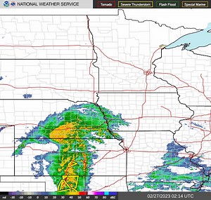 3.1K views · 45 reactions | There's some lightning and thunder reported with the rain across eastern Nebraska tonight. The yellow polygons representing severe weather are currently well south of here. Mostly we're expecting this trend to hold true through the night. Our radar page: radar.weather.gov | US National Weather Service Omaha/Valley Nebraska | Facebook