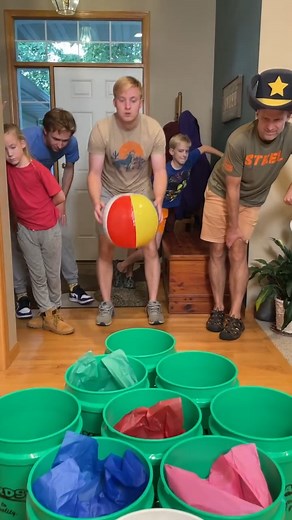 "Floating Beach Ball Challenge 😂 Part 1 Dad, kids, and family play beach ball bucket game for funny prizes. Everyone trys to get the special golden prize. (for entertainment purposes only)" #teamfamily #challenge #familyfun #familygames 🎬 This video was produced by Network Media and Benson Bros | Your Turn Games