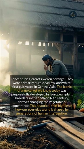 The vibrant orange carrot we know today is a product of selective breeding experiments from the 15th and 16th centuries. #historyfacts #didyouknow #agriculturalhistory | The Curious Side