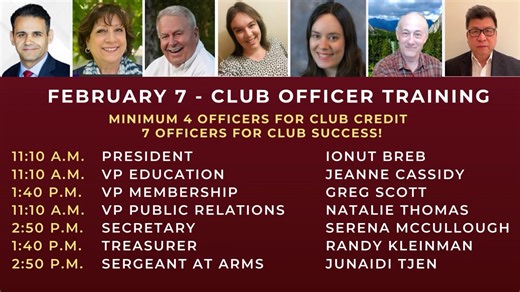 Get ready to level up your leadership! 🚀 The February 7 Club Officer Training (LACE) is just around the corner, and we have an incredible lineup of world-class speakers and Toastmasters leaders ready to help your club succeed. Whether you’re aiming for Distinguished Club status or looking to sharpen your own professional skills, this is the event of the season. 🗓️ Event Highlights: Keynote: "Create a Stronger Speech" with World Champions of Public Speaking Darren LaCroix and Mark Brown. "Membe