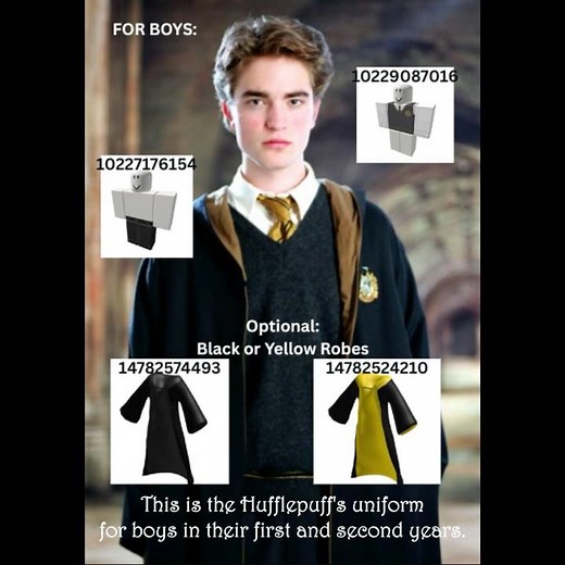 Hufflepuff uniforms for World of Sorcery (For 1st & 2nd year) #roblox #viralshorts #worldofsorcery