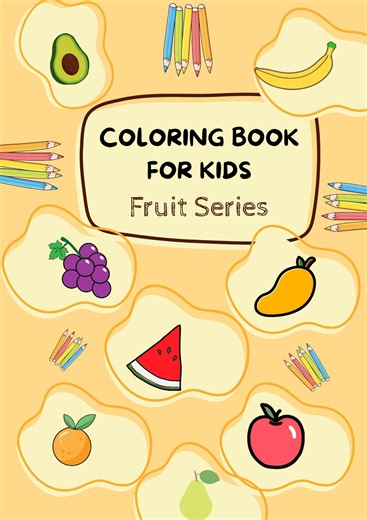 Fruits Coloring Book for Kids | Printable Fruit Coloring Pages | Preschool Learning Worksheets | Instant Download - Etsy