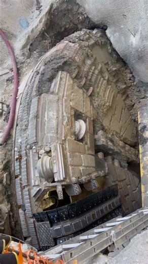 This is what a tunnel boring machine (TBM) cutterhead looks like up close