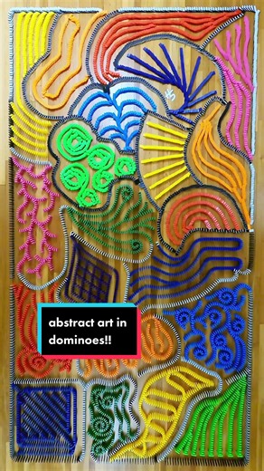 Abstract Domino Art in 7,500 dominoes 😊 which design was your favorite? (choose a number at the end!) 😊 #dominoart #artist #satisfyingvideo #movingart