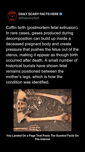 Thescaryfact ™ | Coffin birth, also known as postmortem fetal extrusion, is a rare phenomenon that can occur after a pregnant person passes away. As... | Instagram