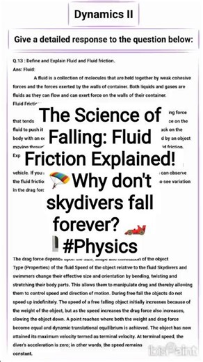 🪂 (Fluid Friction Explained) Fluids and Friction | Dynamics I How Air Acts Like a Liquid! 💨