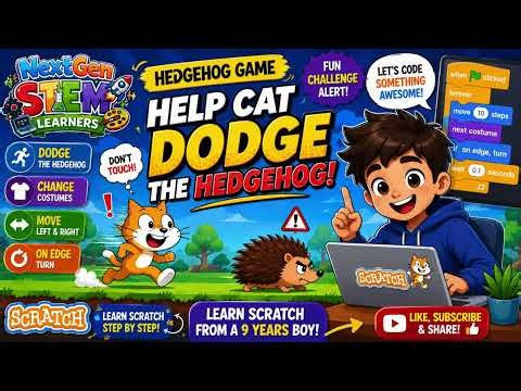 Build a Hedgehog Dodge Game in Scratch | Beginner Coding Tutorial #codingforchildren