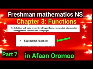 Freshman mathematics Chapter 3: Exponential functions and their Graphs by Afaan Oromoo| part 7