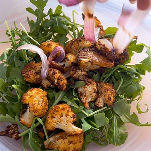 8.7K views · 101 reactions | This Roasted Cauliflower Salad with Healthy Ranch Dressing is incredibly delicious and easy to make. The roasted cauliflower and crispy chickpeas, paired with the homemade ranch dressing, create a satisfying and nourishing salad. It's packed with healthy fats, fiber, and protein, making it a nutritious and flavorful option. Get ready to fall in love with this recipe! Recipe is in the comments!  | Plantbaes | Facebook