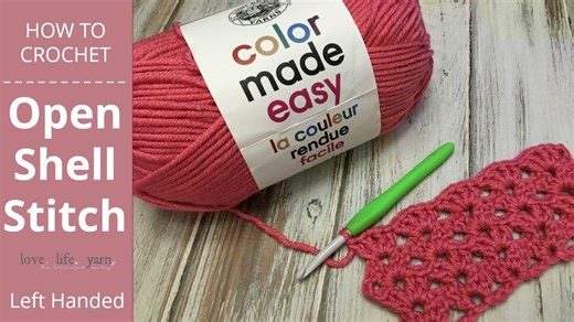 How to Crochet Open Shell Stitch Left Handed