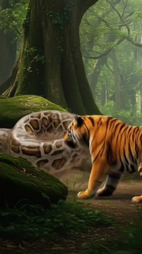 Giant Python vs Tiger in the Deep Jungle #DreamScreenAI