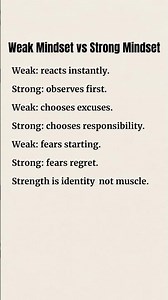 Weak Mindset vs Strong Mindset #mindset #psychology