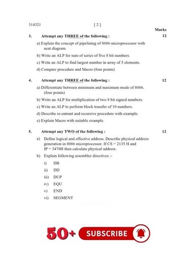 Mic msbte k scheme summer 2026 Microprocessor Programming imp paper #314321#kscheme #msbte #diploma