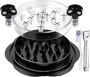 Chicken Shredder Large, 10'' Pro Chicken Breast Shredder Tool Twist, Visible Meat Shredder Machine, Strong Anti-Slip Strip, Ergonomic Handle, BPA Free, Suitable for Pork Beef Chicken with Brush&tongs