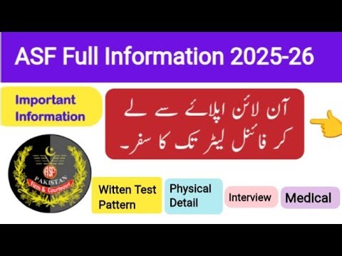 ASF new jobs 2025 Online apply to joining full detail | Airport security force full Process