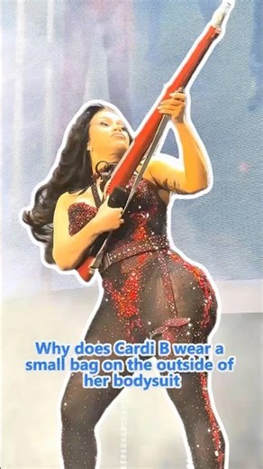 Why does Cardi B wear a small bag on the outside of her bodysuit The real reason is heartbreaking