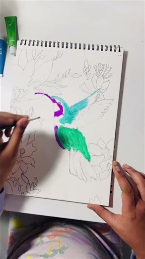 Do you want to see my humming bird drawing? #art #drawing #painting #easydrawing #birds