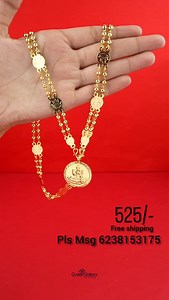 Rs525/- Goldplated 24 Inch Chain With Pendant. 24 Inch Chain Only 375/- Pendant Only 225/- Free shipping in India order through this number.7907357782, 6238153175 @https://www.queengalaxycollections.com/ #goldplated #trendingreels #jewellery #necklace #thaali | Queen Galaxy Collections