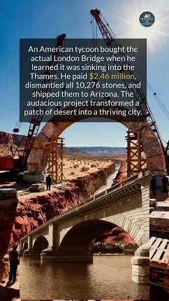 49K views · 281 reactions | An American tycoon shipped the London Bridge to Arizona to build a city, but could such a project happen today? #history #construction #historic | Archaeology and Lost Civilizations | Facebook