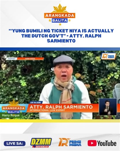 Nilinaw ng international law expert na si Atty. Ralph Sarmiento na ang Dutch government bumili ng ticket ni dating presidential spokesperson Atty. Harry Roque papuntang Vienna. Ipinaliwanag din niya ang Dublin III Regulations at ano ang kuneksyon nito kung bakit papunta ng Vienna si Roque. Panoorin ang buong panayam sa Arangkada Balita. #HarryRoque #DublinIIIRegulation #DZMMRadyoPatrol630 | DZMM Radyo Patrol 630
