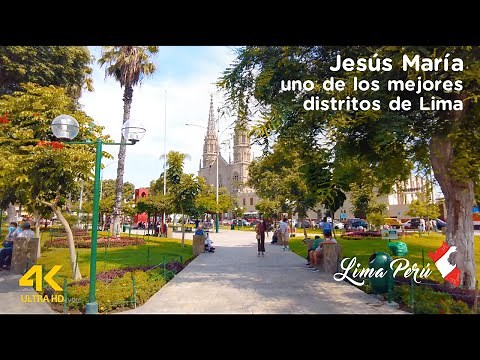 Jesús Maria y su hermosa Plaza San José, Lima Peru Walking 4k