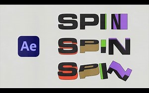 【AE教程|油管搬运|排版文本动画】3D文字旋转动画