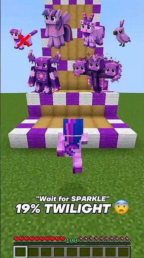 Jumping challenge - TWILIGHT Sparkle in Minecraft 😍🤬 #minecraft #mylittlepony