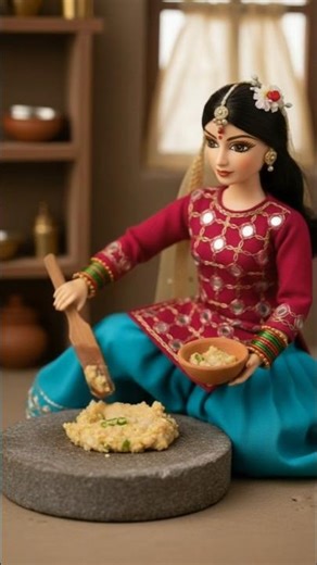 Miniature Doll Puri Bhaji Cooking ASMR | Indian Village Tiny Kitchen Story
