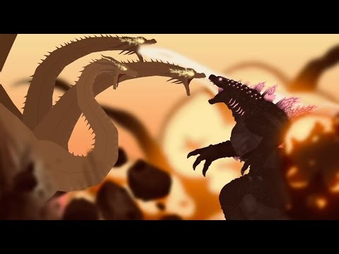 King Ghidorah vs Evolved Godzilla PART 1 animation