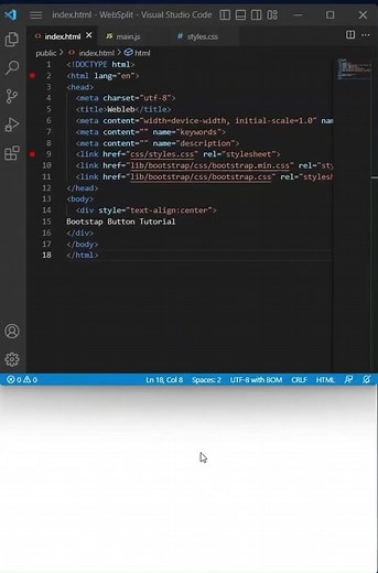 Bootstrap Tutorial | Adding A Button #webleb #website #developer #coding #fyp #programmer #html #lebanon #bootstrap #websites #explore
