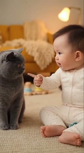 Baby Scolds Cat Pacifier Negotiation best Funny