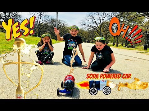 SODA ROCKET CARS! Easy Science Experiments for Kids!