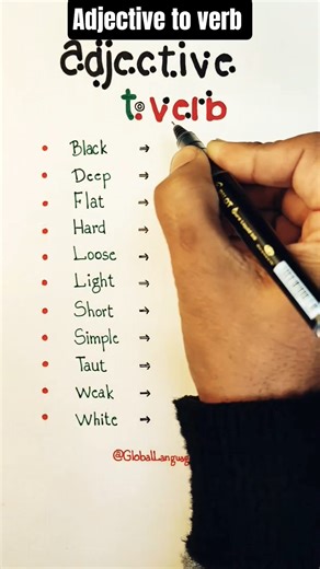 Adjective to to Verb in English💯🧑‍🎓✅#shorts #education ##english#global language english