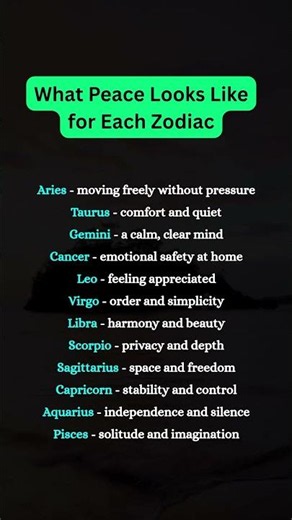 What Peace Looks Like for Each Zodiac Sign (The One Thing They Secretly Need Most) ‪@Zodiacverse-r6o‬