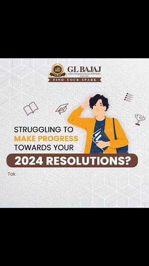 Struggling to make progress towards your 2024 resolutions? Take charge and overcome obstacles using these insightful SMART techniques. Whether it's setting Specific goals, ensuring they're Measurable, Achievable, Relevant, and Time-bound, we've got the roadmap to turn your resolutions into reality. Let's make 2024 the year you conquer your goals and achieve success like never before #glbajaj #GLBIMR #pgdmprogram #pgdminstitute #bschool #drsapnarakesh #smarttechnique #studenttips #tipsforstudents