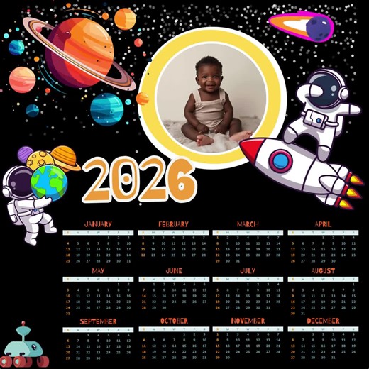 Personalized Space Calendar for Kids – Astronauts & Planets (digital Download) - Etsy UK