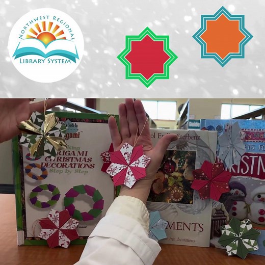 Join Kat to learn how to fold a beautiful 8-pointed origami star! Check out the full tutorial on our YouTube channel: https://ow.ly/mXoM50Xlbfi | Bay County Public Library