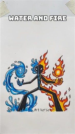 How to Draw Half-and-Half Stickmen: Fire vs Water, Poison vs Blood, and ... #stickman #tutorial #art