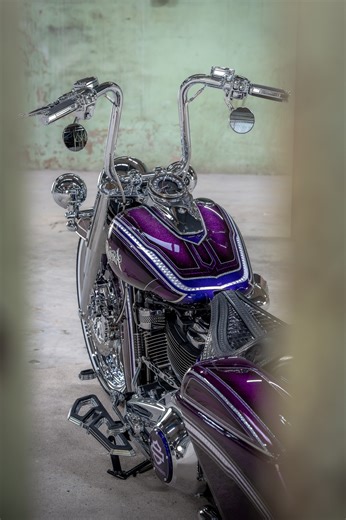 Thunderbike | THUNDERBIKE “LA PURPURA” customized Harley-Davidson #chicano #heritage Kim presents to you the air ride of our newest Chicano build and of... | Instagram