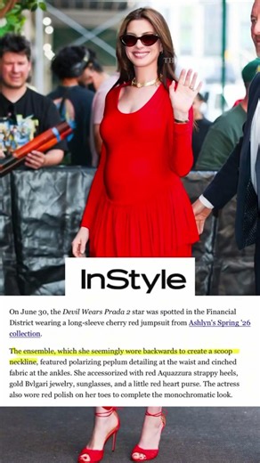 Anne Hathaway Wears Dress Backwards