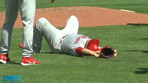 José Álvarez takes a 105 mph line drive to the nuts, a breakdown | Jomboy Media