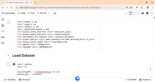 #datascience #machinelearning #timeseries #salesforecasting #python #xgboost #lightgbm #internship #ellewopathways #github #ai #walmart #forecasting | Iman Fatima
