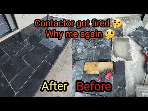 DIY - How to install natural stone on a porch DIY JOB Takeover