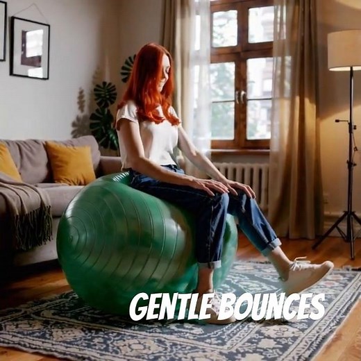 Gentle Bounces on Green – A Relaxing Short Clip #yogaball #exerciseball #aivideo