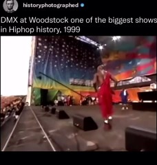 History Photographed on Instagram: "DMX’s performance at Woodstock ‘99 is one of the most iconic moments in hip-hop history. The festival, aimed at celebrating the 30th anniversary of the original Woodstock, took place in Rome, New York. DMX took the stage in front of a massive crowd, estimated to be over 200,000 people."