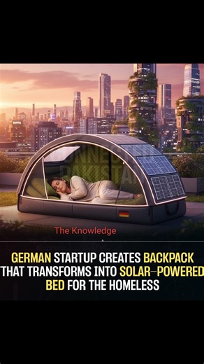A German startup has created a life-changing innovation — a backpack that unfolds into a weatherproof, solar-powered bed for people facing homelessness. Equipped with flexible solar panels, it can charge phones, power lights, and provide warmth, while its insulated, fire-resistant design ensures safety and comfort in all seasons. Easy to carry during the day and set up at night, this invention blends technology, empathy, and sustainability in one powerful idea. Experts believe it could also be u