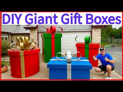 DIY GIANT outdoor Christmas gift box decorations!