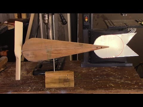 How to make a simple Whirligig wind spinner with sheet metal tail & Wood propeller