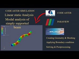 Modal analysis of supported beam using code aster|salome meca tutorial|paraview tutorial